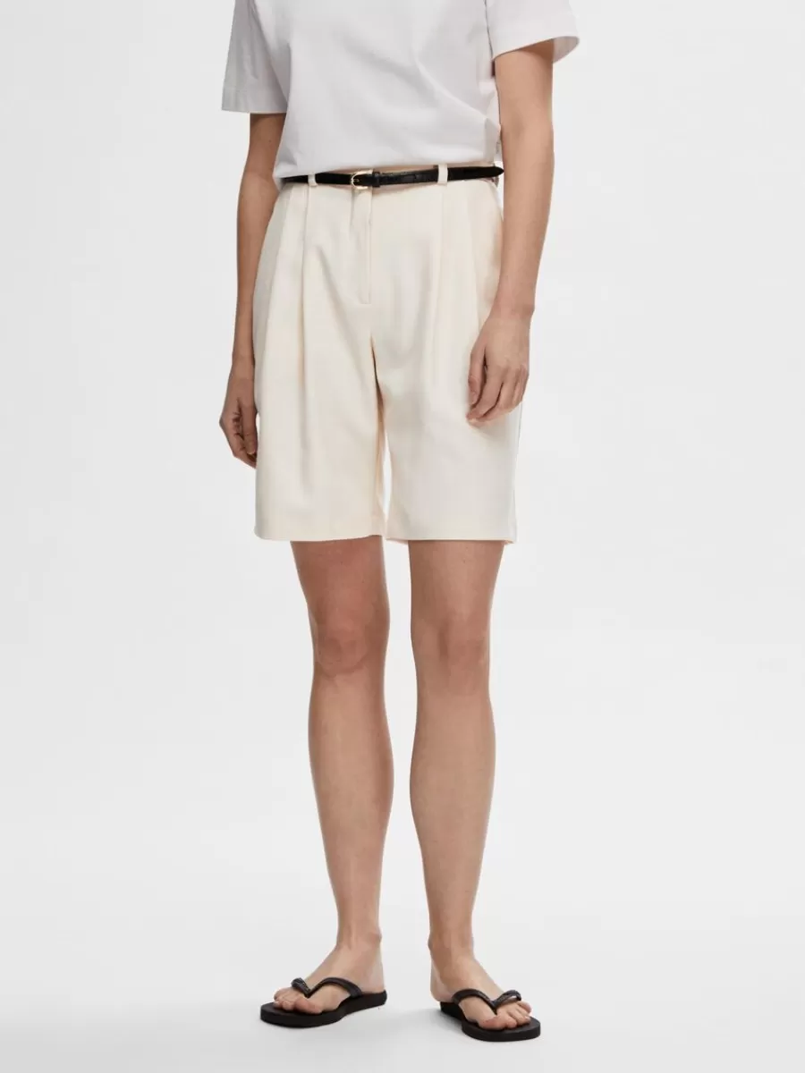 SELECTED HÖG MIDJA SHORTS Beige Cheap